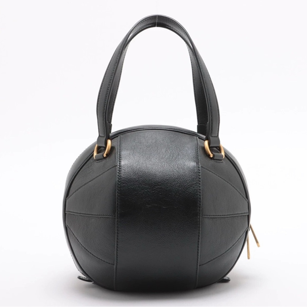 Gucci Basketball Shaped Hand Bag - Black Leather - Picture 2 of 11